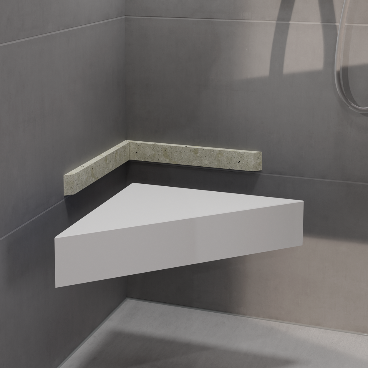 wedi Sanoasa Top for Corner Shower Seat – Pure White